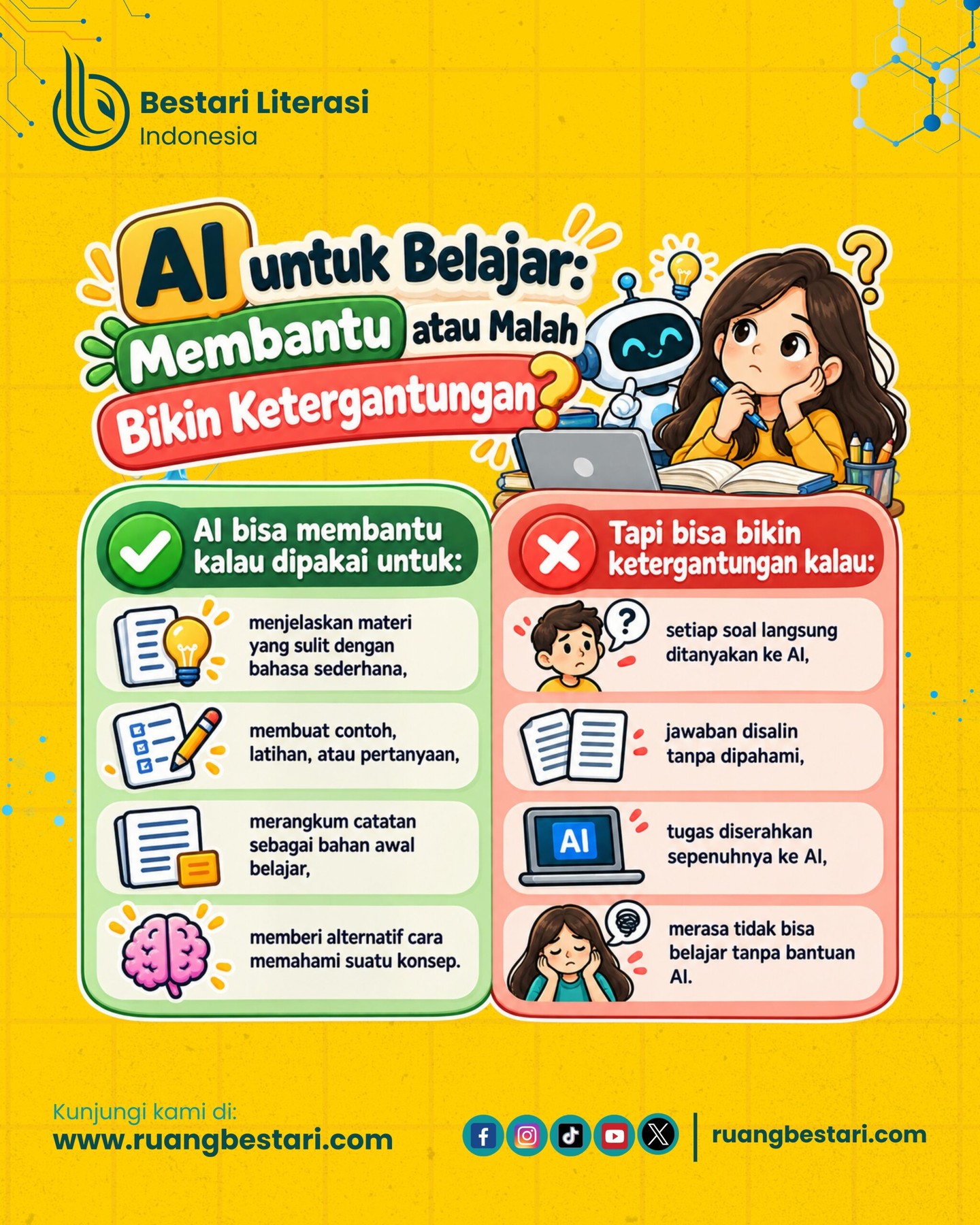 AI bisa bikin belajar lebih mudah, tapi jangan sampai bikin kita berhenti…